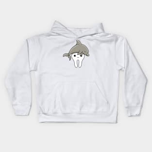 Cute Molar with Dolphin hat illustration - for Dentists, Hygienists, Dental Assistants, Dental Students and anyone who loves teeth by Happimola Kids Hoodie